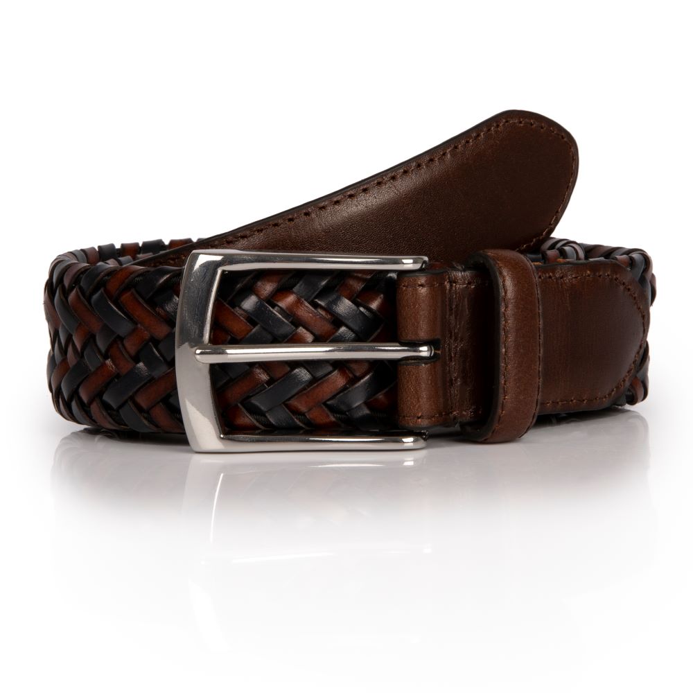 Dents Plaited Leather belt