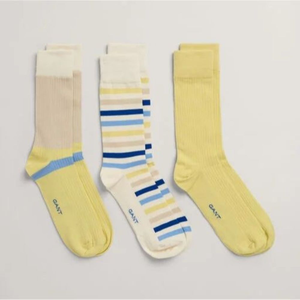 GANT 3 Pack Striped Cotton Socks
