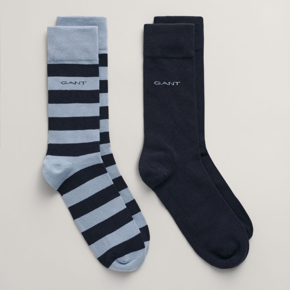 GANT Stripe and Plain Socks 2 Pack