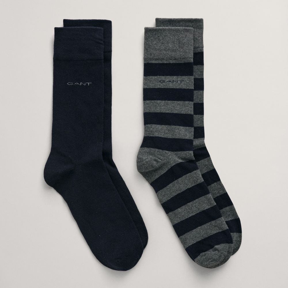 GANT Stripe and Plain Socks 2 Pack