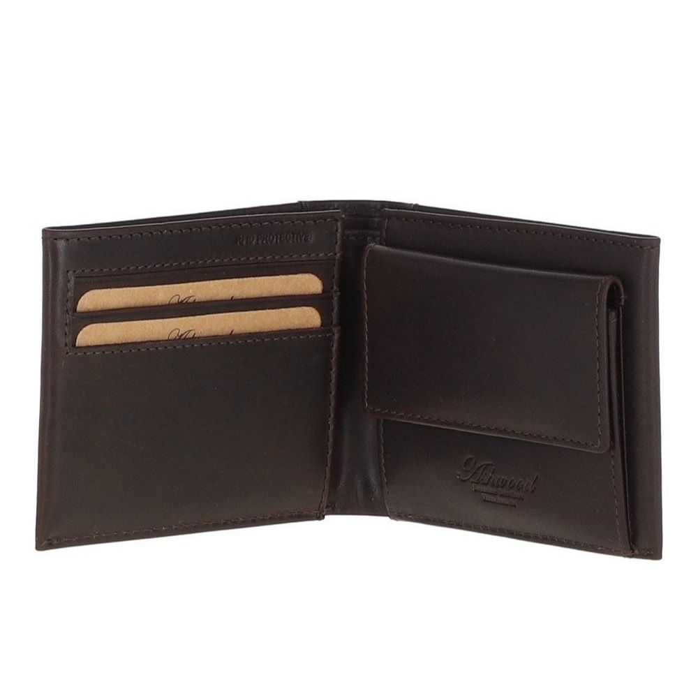 Ashwood Classic 3 Card Coin Pocket Wallet