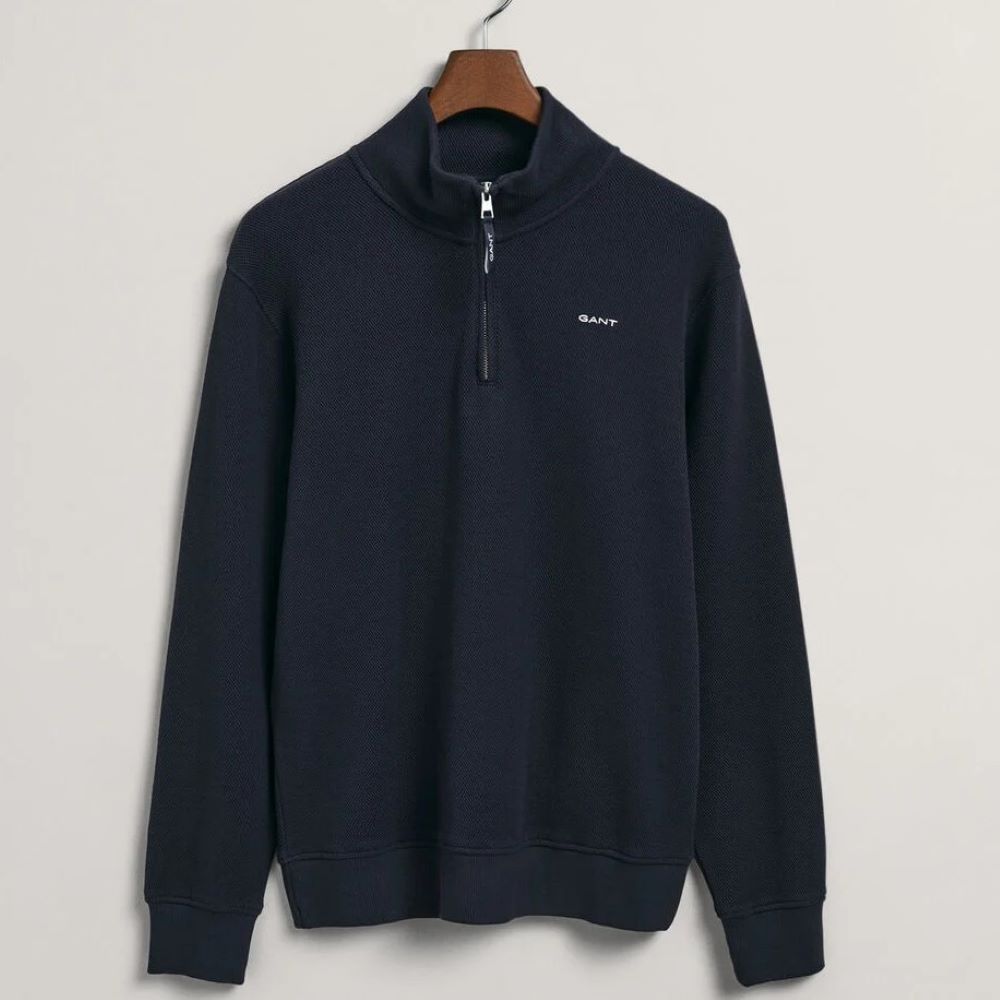 GANT Waffle Half Zip Sweat