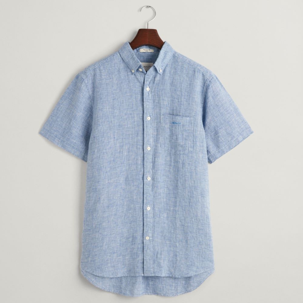 GANT Linen Houndstooth SS Shirt