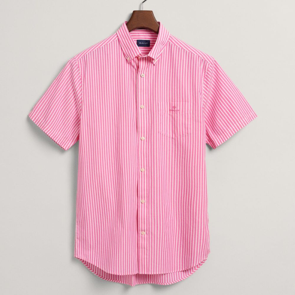 GANT Reg Fit Broadcloth Striped Short Sleeved Button Down