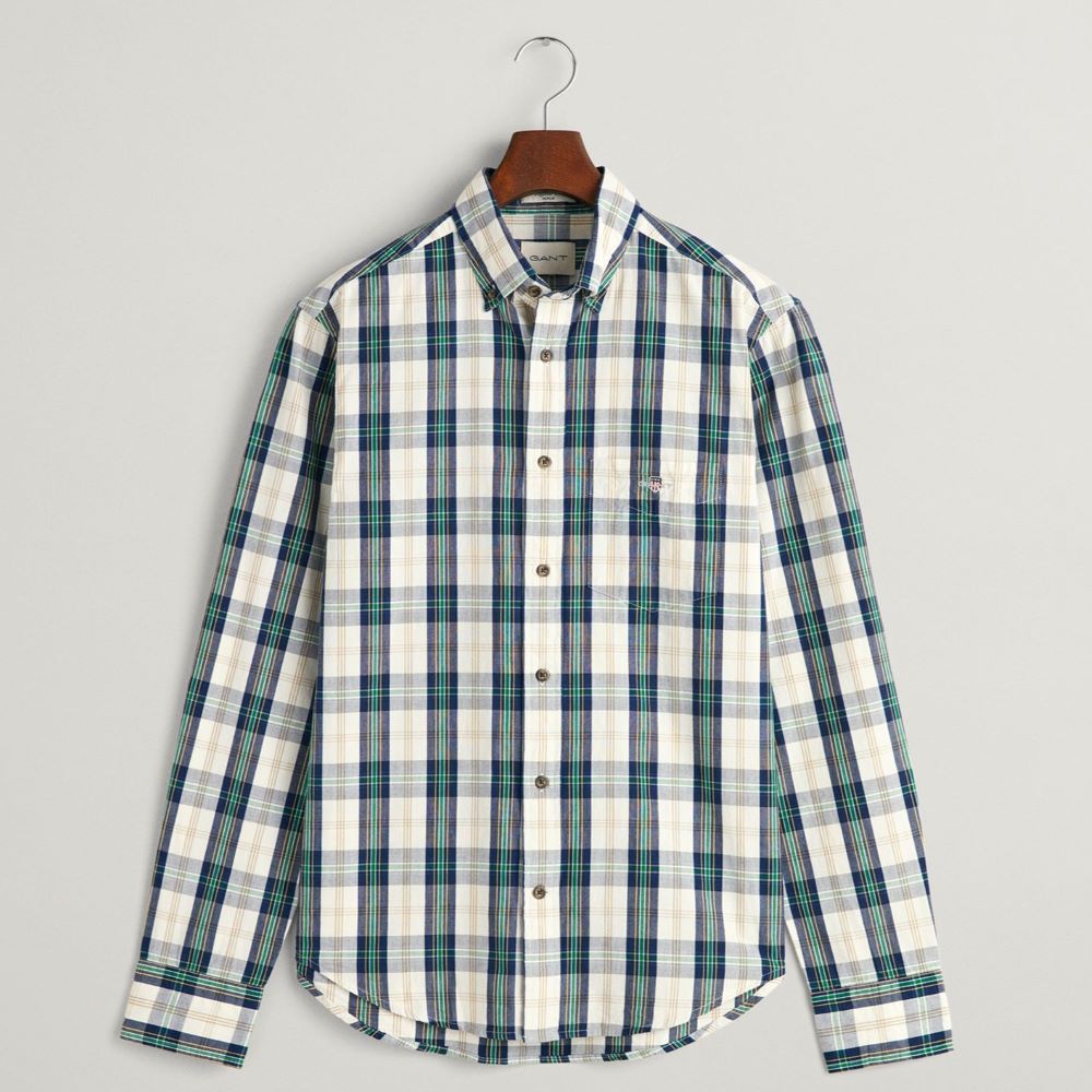 GANT Reg Fit Poplin Check Long Sleeved Shirt