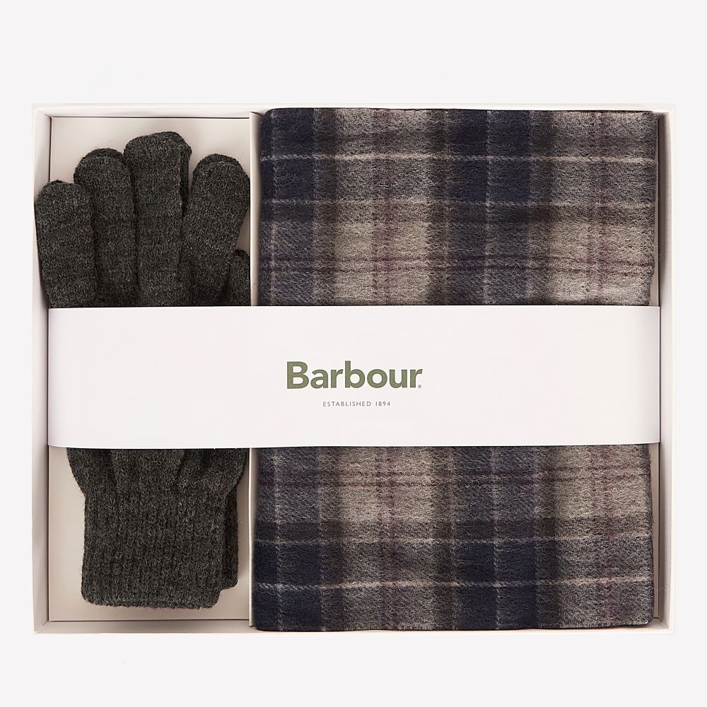 Barbour Tartan Scarf & Glove Gift Box