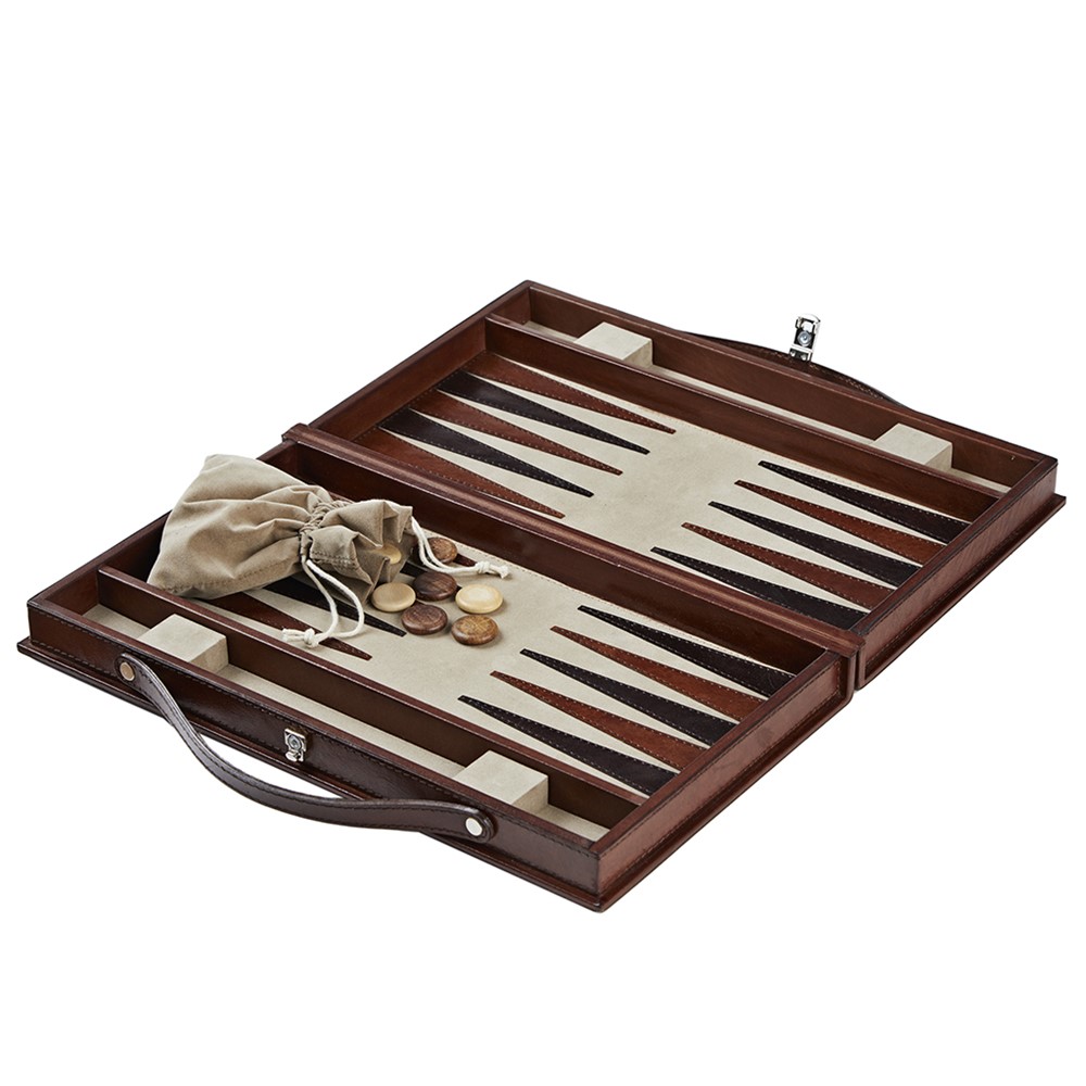 Life of Riley Leather Covered Backgammon Set