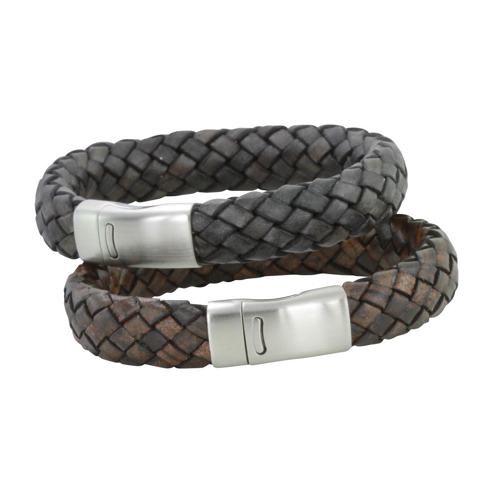 Reeves and Reeves Chunky Clasp Leather Bracelet