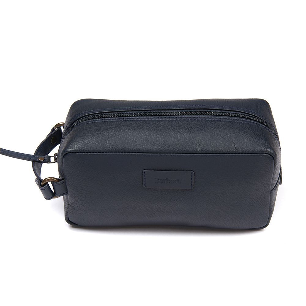 Barbour Compact Leather Washbag