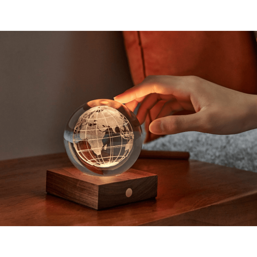 Gingko Amber Crystal Light World Globe